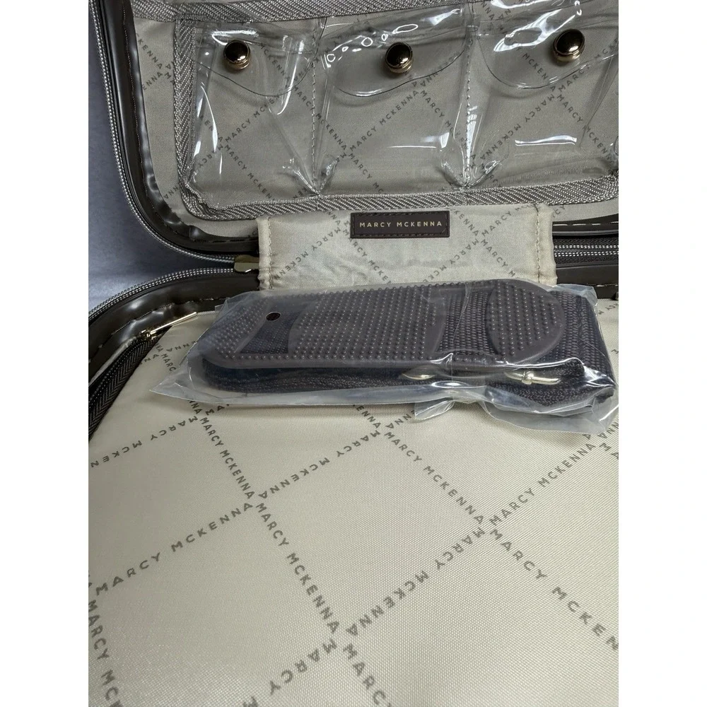 Marcy McKenna Jet Setter Beauty Case Train Case Snakeskin NWT Travel Cosmetic